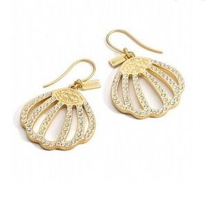 Coach Pavé Shell Drop Earrings